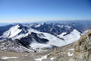 14 View Northwest From Aconcagua Camp 3 Colera With Cerro de los Horcones, Cuerno And Manso In Foreground And Cerro Pan de Azucar, Cerro El Tordillo, Piloto, Alma Blanca Beyond.jpg